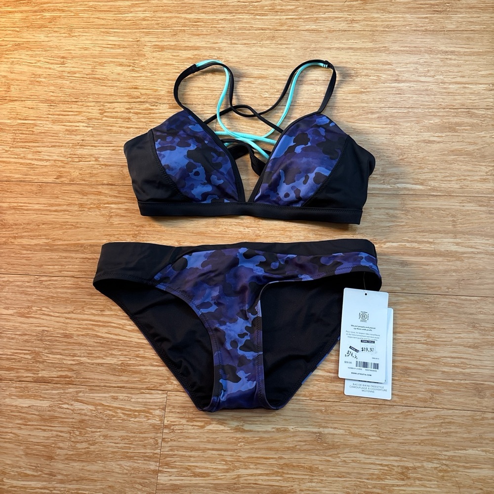 Athleta Women's Blue Camo Bikini Set